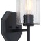 Designers Fountain Haven 7 in. 1-Light Matte Black Wall Sconce Light with Clear Rippled Glass Shade for Bathrooms D309M-WS-MB - alternate 3